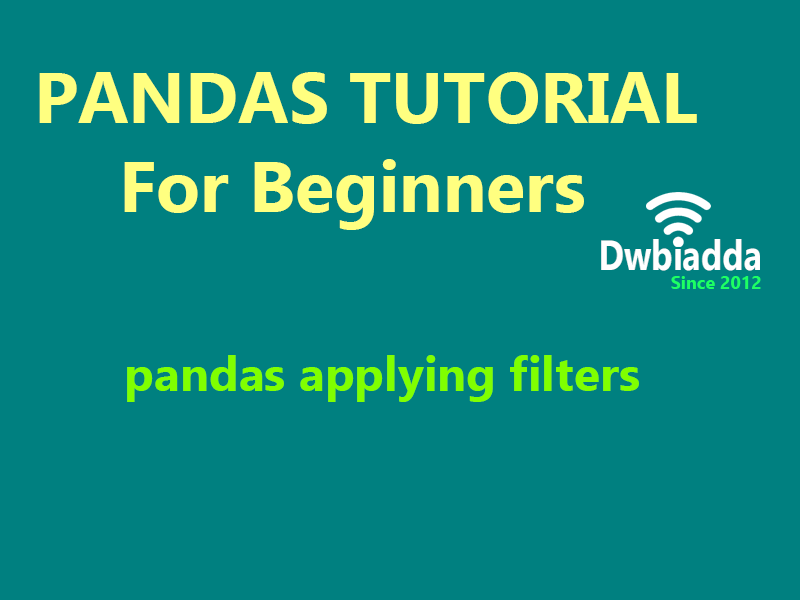 applying filter using pandas